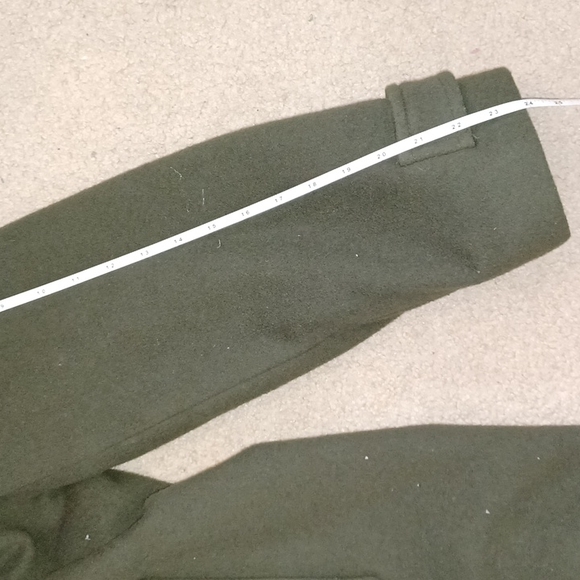 L.L.Bean Classic Lambswool Polo Coat, Three-Quarter Green Women Size 20 Petite - Picture 14 of 16